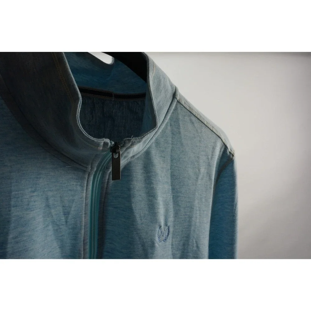 New Magaschoni Performance Golf Pullover Sweater Men's‎ Large Light Blue Stretch